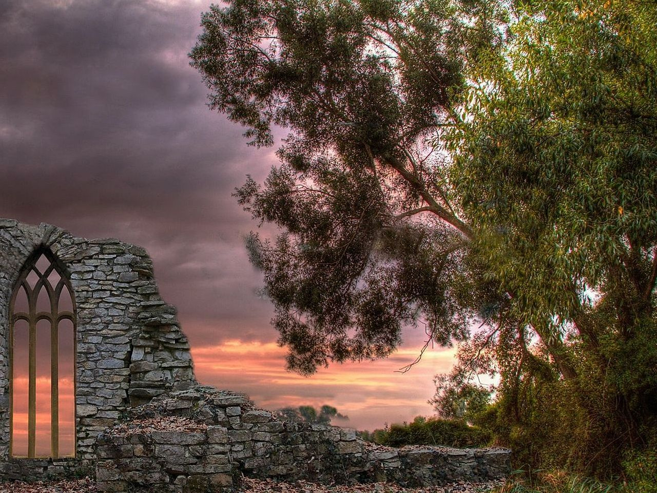 An ancient statue catching the first light of dawn
